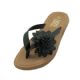 Wholesale Footwear Women's Silk Flower Upper Soft Sandals Black 5-10