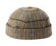 Wholesale Footwear Rolled Cuff Wool Blend Retro Skullcap Khaki-Plaid