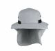 48 Pieces Sun String High Profile Wide Brim Flap Hat Grey - Sun Hats
