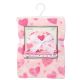 48 pieces Baby Blanket Set With 3 Hats - Pink Hearts - Baby Accessories
