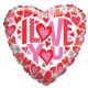 100 pieces Valentine Foil Balloon - I Love You Glitter Hearts - Balloons & Balloon Holder
