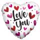 100 pieces Valentine Foil Balloon - Love You Hearts - Balloons & Balloon Holder