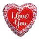100 pieces Valentine Foil Balloon - I Love You Prismatic Heart - Balloons & Balloon Holder
