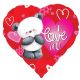 100 pieces Valentine Foil Balloon - I Love You Panda - Balloons & Balloon Holder