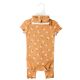 36 pieces 3-Piece Ribbed Cotton Baby Clothing Set - Brown With White Flowers - Baby Apparel