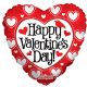 100 pieces Valentine Foil Balloon - Red & White Happy Valentine's Day - Balloons & Balloon Holder
