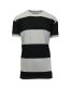 24 Packs Men's Slim Fit Crew Neck T-Shirt With Striped Design Black Grey Asst - Men's Activewear