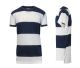 24 Packs Men's Slim Fit Crew Neck T-Shirt With Striped Design Navy White Asst - Men's Activewear