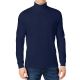 24 Packs Men's Long Sleeve Turtleneck T-Shirt Navy Small - Mens Thermals