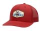 12 Pieces 6-Panel Truck Mesh Snapback Caps With Deer Patch Red - Baseball Caps & Snap Backs