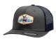 12 Pieces 6-Panel Truck Mesh Snapback Caps With Deer Patch Gray/Navy - Baseball Caps & Snap Backs