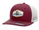 12 Pieces 6-Panel Truck Mesh Snapback Caps With Deer Patch Burgundy/White - Baseball Caps & Snap Backs