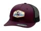 12 Pieces 6-Panel Truck Mesh Snapback Caps With Deer Patch Burgundy/Black - Baseball Caps & Snap Backs