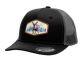 12 Pieces 6-Panel Truck Mesh Snapback Caps With Deer Patch Black/Gray - Baseball Caps & Snap Backs