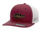 12 Pieces 6-Panel Truck Mesh Snapback Caps With Fish Patch Burgundy/White - Baseball Caps & Snap Backs