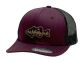 12 Pieces 6-Panel Truck Mesh Snapback Caps With Fish Patch Burgundy/Black - Baseball Caps & Snap Backs