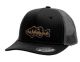 12 Pieces 6-Panel Truck Mesh Snapback Caps With Fish Patch Black/Gray - Baseball Caps & Snap Backs