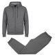 12 Packs Men's Fleece Lined 2 Piece FulL-Zip Hoodie And Jogger Set Charcoal Size Large - Men's Winter Jackets