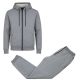 12 Packs Men's Fleece Lined 2 Piece FulL-Zip Hoodie And Jogger Set Heather Grey Size XLarge - Men's Winter Jackets