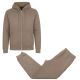 12 Packs Men's Fleece Lined 2 Piece FulL-Zip Hoodie And Jogger Set Brown Size XLarge - Men's Winter Jackets