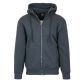 24 Packs Men's Heavyweight Zip Up Hoodie With Faux Shearling Lining Charcoal Size L - Mens Sweat Shirt
