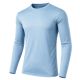 24 Packs Men's Long Sleeve Moisture Wicking Performance Crew Neck Tee Light Blue Size M - Men's Tee Shirts For Donation