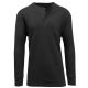 24 Packs Men's Long Sleeve WafflE-Knit Henley Thermals Shirt Black Size 3XL - Mens Thermals