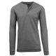 24 Packs Men's Long Sleeve WafflE-Knit Henley Thermals Shirt Charcoal Size XL - Mens Thermals