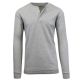 24 Packs Men's Long Sleeve WafflE-Knit Henley Thermals Shirt Heather Grey Size L - Mens Thermals