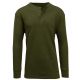 24 Packs Men's Long Sleeve WafflE-Knit Henley Thermals Shirt Olive Size L - Mens Thermals