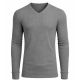 24 Packs Men's Long Sleeve WafflE-Knit V-Neck Thermal Shirt Charcoal Size 2XL - Mens Thermals