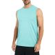 24 Packs Men's MoisturE-Wicking Wrinkle Free Performance Muscle Tee Aqua Size 3XL - Men's Activewear