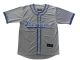 12 of Mens 100% Poly Cheese Cloth Baseball Shirt La Grey/blue