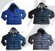 12 Pieces of Men's Polar Fleece Lined Padded Bubble Jacket With Zip Off Hood Sizes M-2xl Navy With Silver Lining