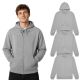 Mens Sponge Fleece Full Zip Hoodie Heather Gray Size Medium
