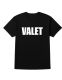24 Pieces Unisex Cotton Valet Printed T Shirt Black With White Print Back And Front Size X-Large - Event Personnel Tees