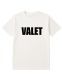 48 Pieces Unisex Cotton Valet Printed T Shirt White With Black Print Back And Front Size Medium - Event Personnel Tees