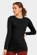 72 Pieces Sofra Ladies Long Sleeve Classic Fit Crew Neck T-Shirt Black Medium - Women's T-Shirts