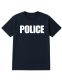 12 Pieces of Unisex Cotton Police Printed T Shirt Navy With White Print Back And Front Size 3X-Large
