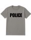 48 Pieces Unisex Cotton Police Printed T Shirt Gray With Black Print Back And Front Size Medium - Event Personnel Tees