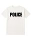 12 Pieces Unisex Cotton Police Printed T Shirt White With Black Print Back And Front Size Large - Event Personnel Tees