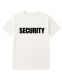 12 Pieces Unisex Cotton Security Printed T Shirt White With Black Print Back And Front Size Small - Event Personnel Tees