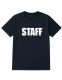 24 Pieces Unisex Cotton Staff Printed T Shirt Navy With White Print Back And Front Size Xlarge - Event Personnel Tees