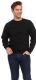 72 Pieces Unisex Fleece Line Cotton Crew Neck Sweat Shirt Black Size S - Mens Sweat Shirt