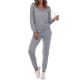 12 Pieces Womens Jersey Knit Hoodie And Jogger 2 Piece Set In Heather Grey Size Medium - Women's Active Wear Sets