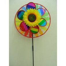 13.5inc Round Wind Spinner With Sunflower (scalloped)
