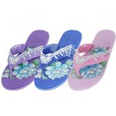 Wholesale Footwear Women's Floral Print Flip Flops