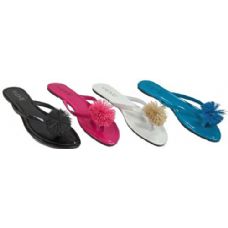 Wholesale Footwear Ladies Pom Pom Flip Flops