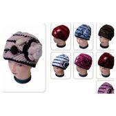 Ladies Knit Hat With Flower