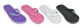 Wholesale Footwear Ladies Solid Color Flip Flop With Stripe On Sole